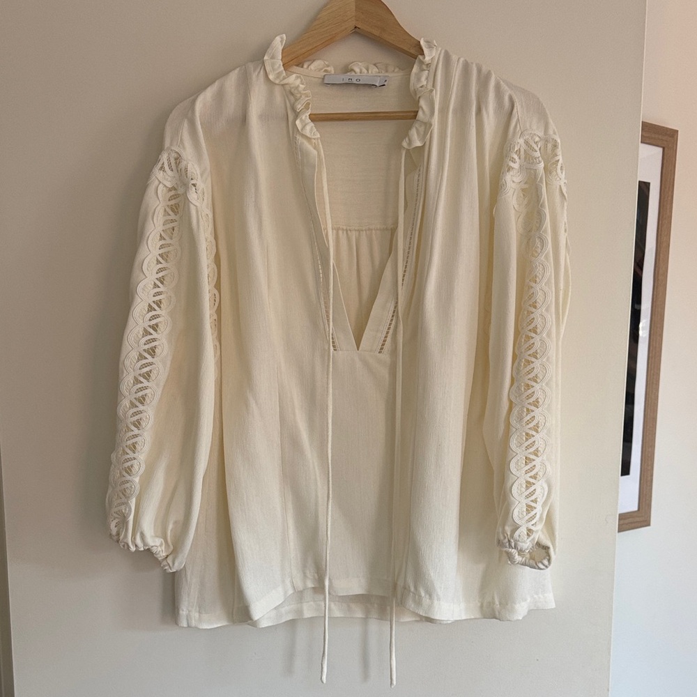 IRO Cream Blouse with Lace Detailing